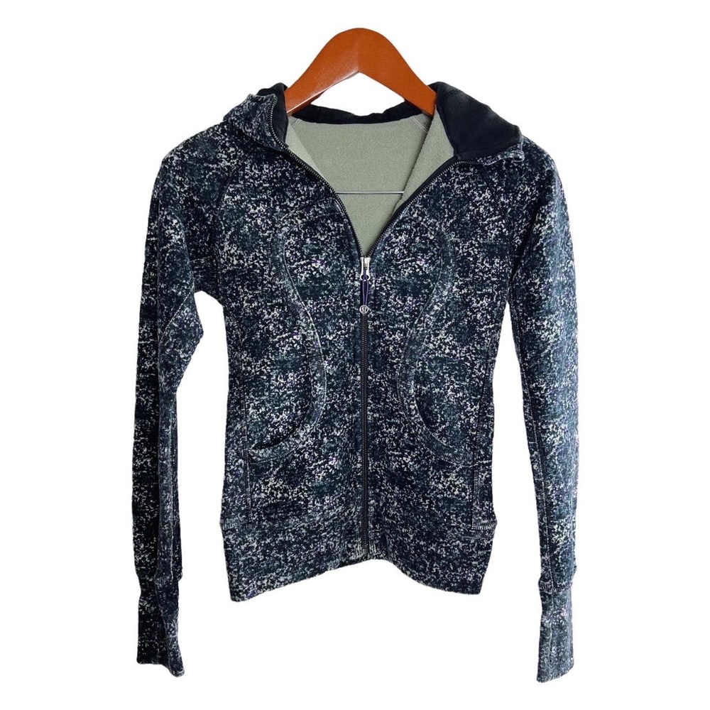 Lululemon speckled athletic zip-up cropped hoodie